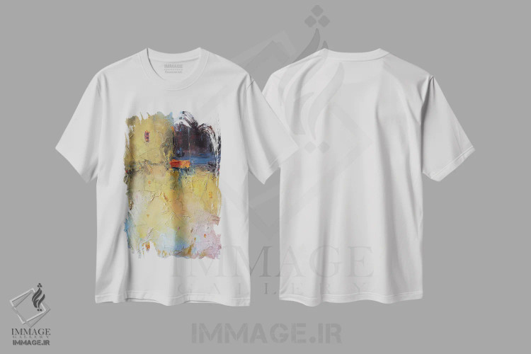 تیشرت سفید طرح دار – تیشرت مینیمال ,ترکیب در بژ اثر استانیسلاو لازاروف فروشگاه ایماژ