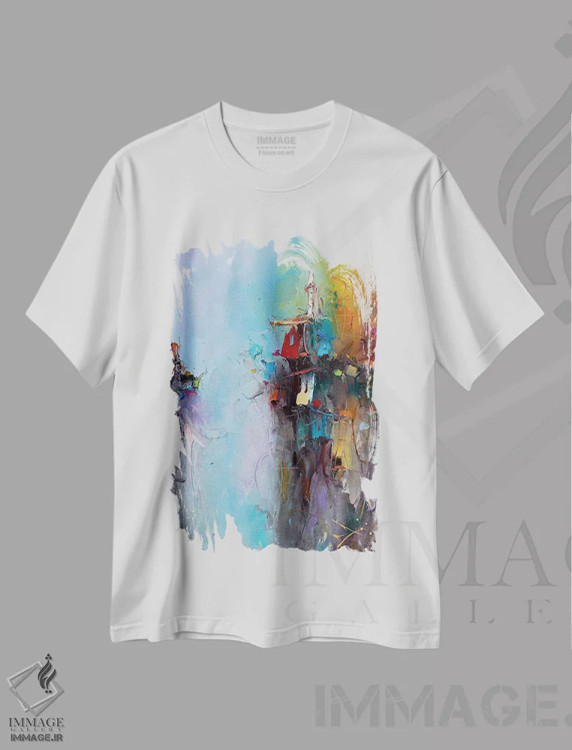 تیشرت سفید طرح دار – تیشرت هنری ,دنیای عرفانی اثر استانیسلاو لازاروف immage.ir