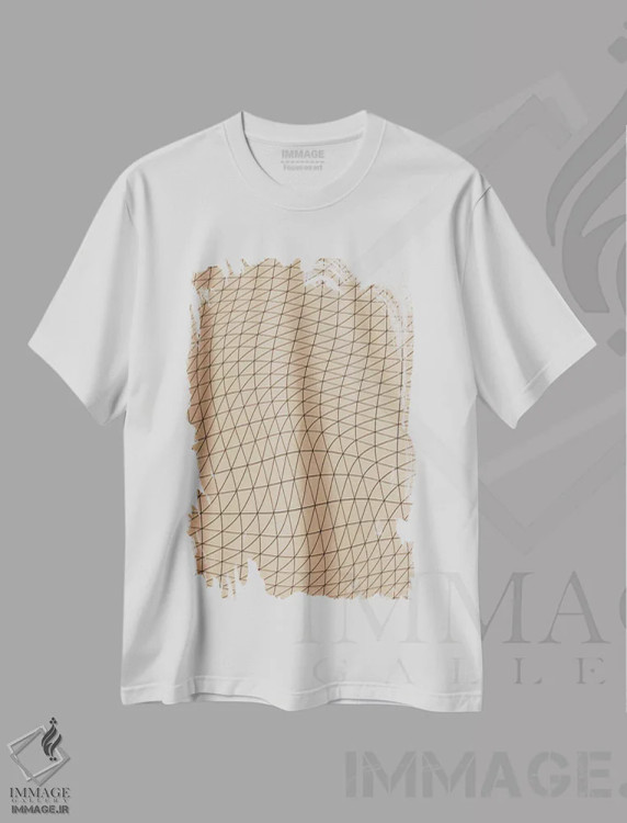 تیشرت سفید طرح دار – تیشرت هندسی ,هنر مدرن اثر فایو بای فایو کالکتیو فروشگاه ایماژ