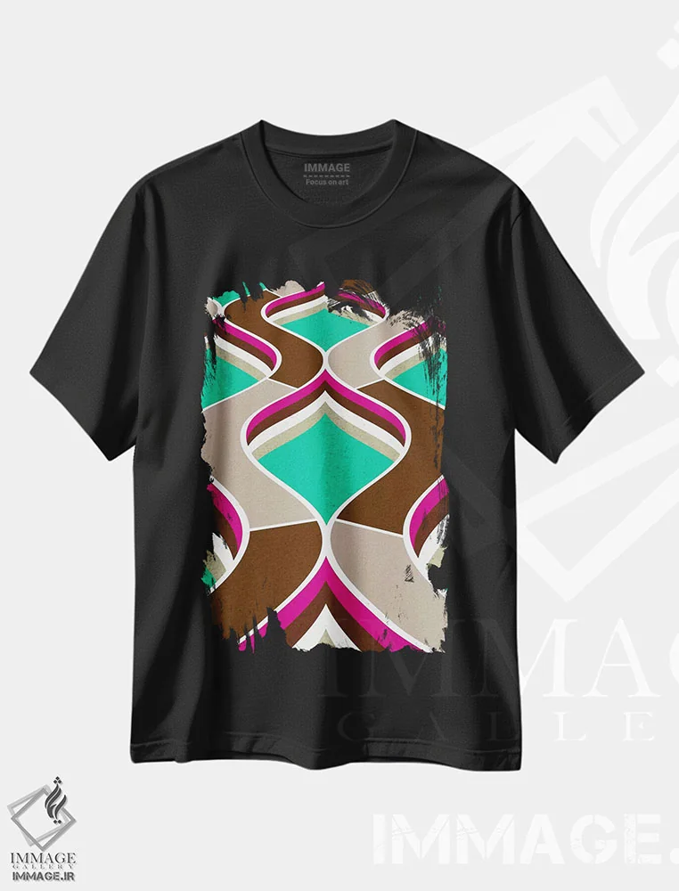 تیشرت مشکی طرح دار – تیشرت هنری ,هنر مدرن اثر فایو بای فایو کالکتیو immage.ir