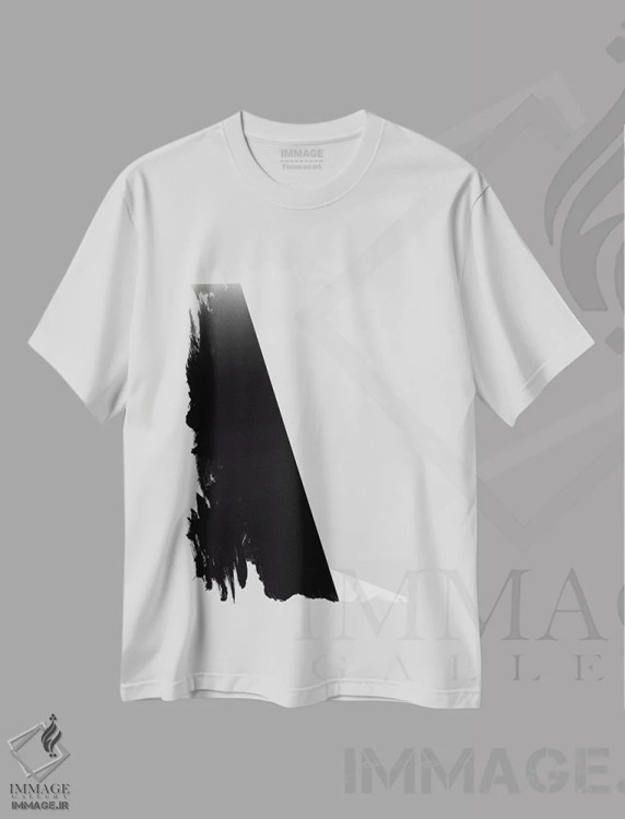 تیشرت سفید طرح دار – تیشرت مینیمالیستی ,هنر مدرن اثر فایو بای فایو کالکتیو فروشگاه ایماژ
