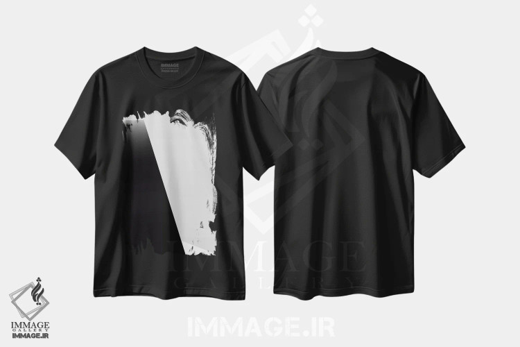 تیشرت مشکی طرح دار – تیشرت مینیمالیستی ,هنر مدرن اثر فایو بای فایو کالکتیو immage.ir