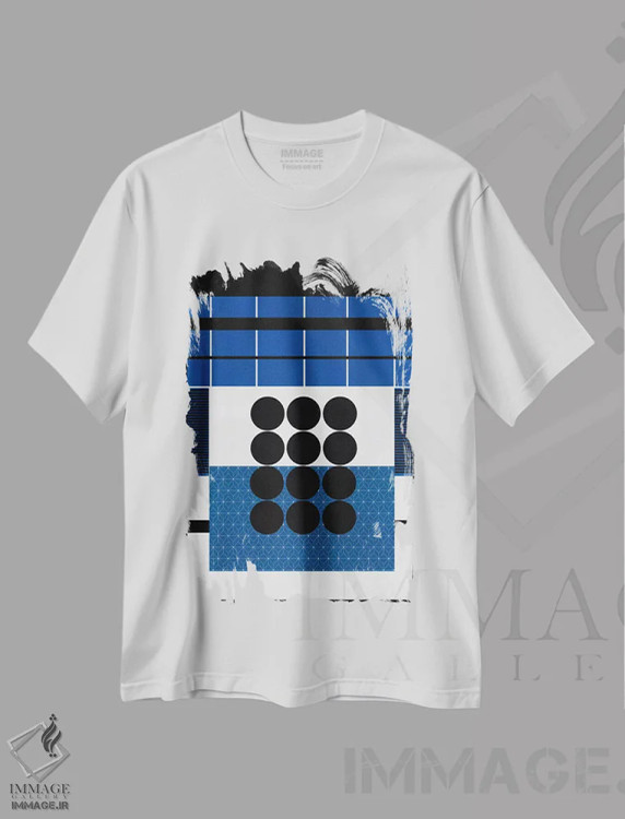تیشرت سفید طرح دار – تیشرت خال خالی ,هنر مدرن اثر فایو بای فایو کالکتیو فروشگاه ایماژ