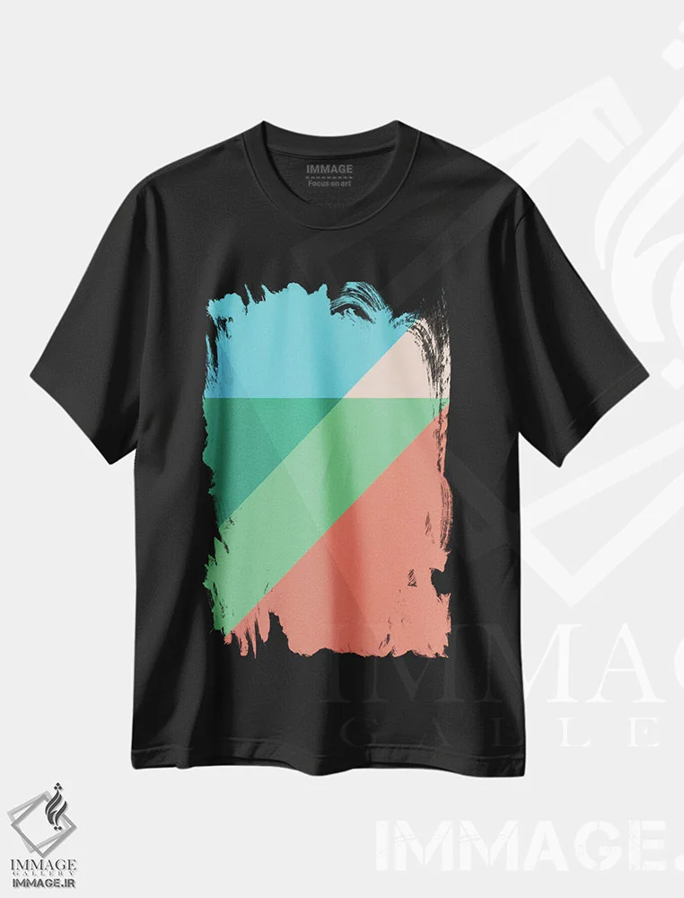 تیشرت مشکی طرح دار – تیشرت فانتزی رنگی ,هنر مدرن اثر فایو بای فایو کالکتیو فروشگاه ایماژ