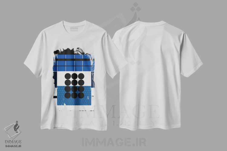 تیشرت سفید طرح دار – تیشرت خال خالی ,هنر مدرن اثر فایو بای فایو کالکتیو فروشگاه ایماژ