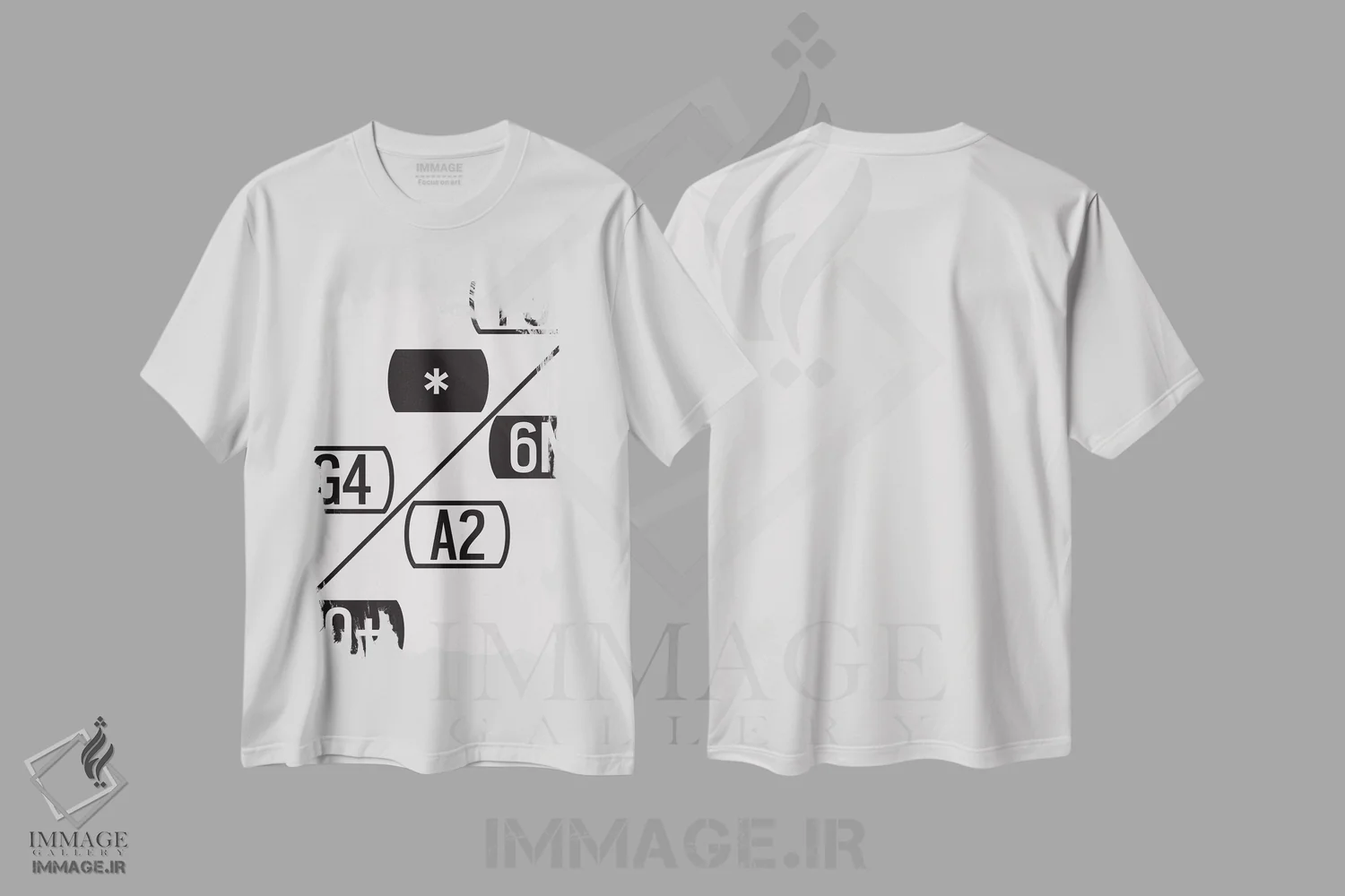تیشرت سفید طرح دار – تیشرت تایپوگرافی ,هنر مدرن - تایپوگرافی شماتیک اثر فایو بای فایو کالکتیو immage.ir