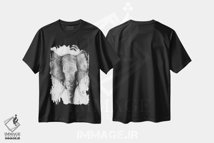 تیشرت مشکی طرح دار – تیشرت مونوکروم ,کائلی سیاه و سفید اثر مارک آلانته immage.ir