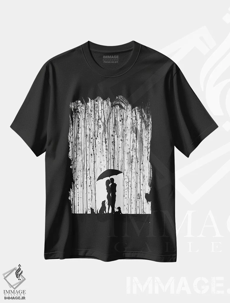 تیشرت مشکی طرح دار – تیشرت مینیمال ,درهم تنیده سیاه و سفید اثر مارک آلانته فروشگاه ایماژ