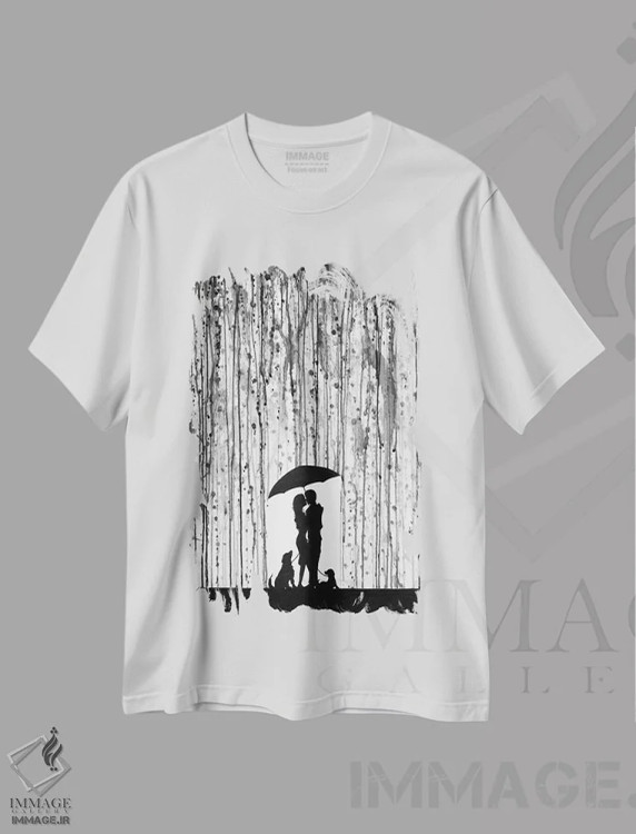 تیشرت سفید طرح دار – تیشرت مینیمال ,درهم تنیده سیاه و سفید اثر مارک آلانته immage.ir