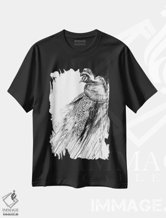 تیشرت مشکی طرح دار – تیشرت مونوکروم ,نرگس سیاه و سفید اثر مارک آلانته فروشگاه ایماژ