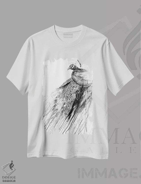 تیشرت سفید طرح دار – تیشرت مونوکروم ,نرگس سیاه و سفید اثر مارک آلانته immage.ir
