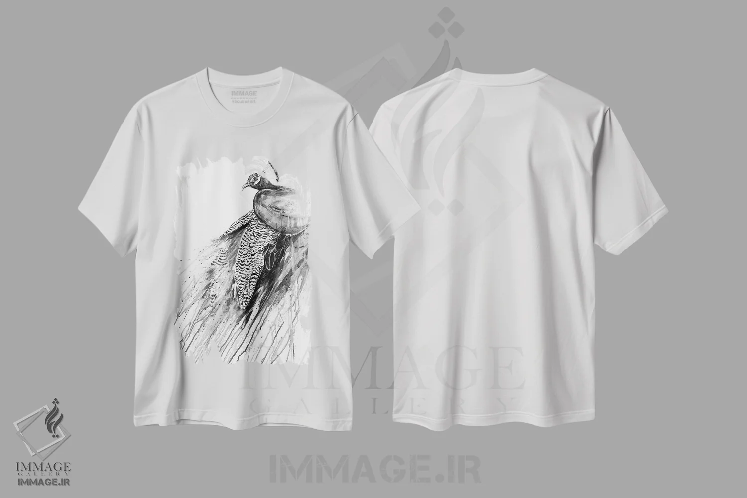 تیشرت سفید طرح دار – تیشرت مونوکروم ,نرگس سیاه و سفید اثر مارک آلانته immage.ir