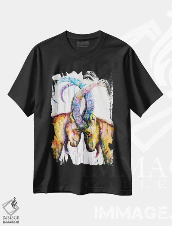 تیشرت مشکی طرح دار – تیشرت فانتزی ,سیزیف اثر مارک آلانته فروشگاه ایماژ