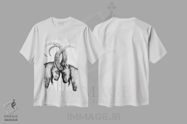 تیشرت سفید طرح دار – تیشرت گرافیکی ,سیزیف سیاه و سفید اثر مارک آلانته فروشگاه ایماژ