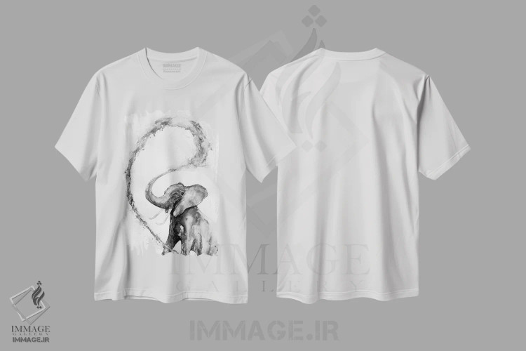 تیشرت سفید طرح دار – تیشرت طبیعت ,وریس سیاه و سفید اثر مارک آلانته فروشگاه ایماژ