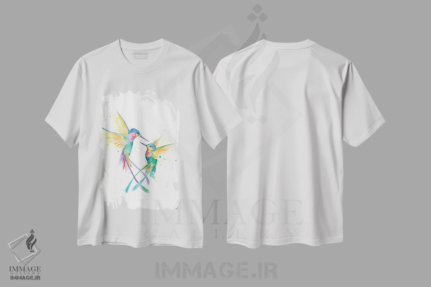 تیشرت سفید طرح دار – تیشرت طبیعت ,مرغ مگس خوار شاد اثر مارک آلانته immage.ir