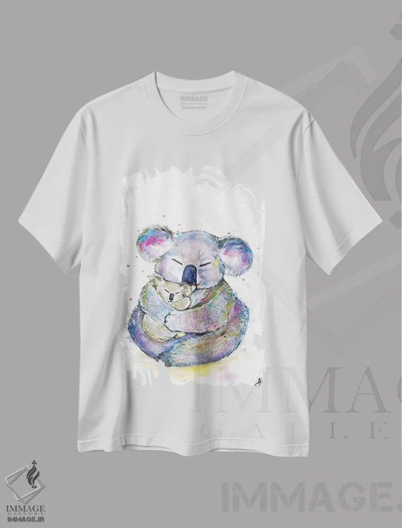 تیشرت سفید طرح دار – تیشرت طبیعت ,کوآلاهای بغلی اثر مارک آلانته immage.ir