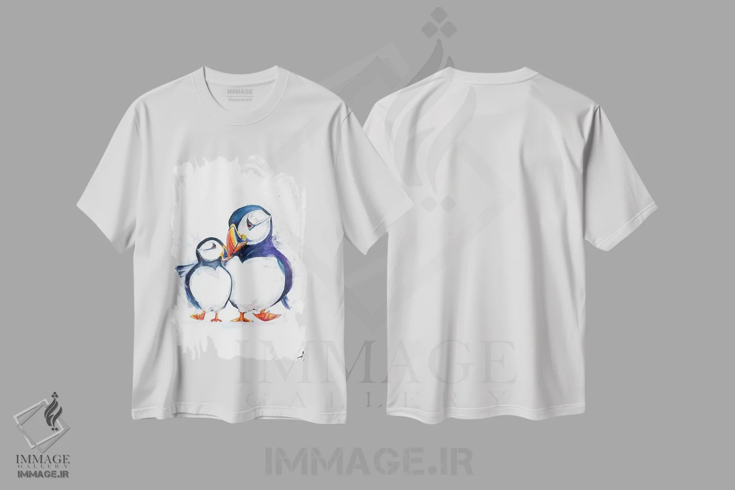 تیشرت سفید طرح دار – تیشرت حیوانات ,پافین های رژه رو اثر مارک آلانته فروشگاه ایماژ