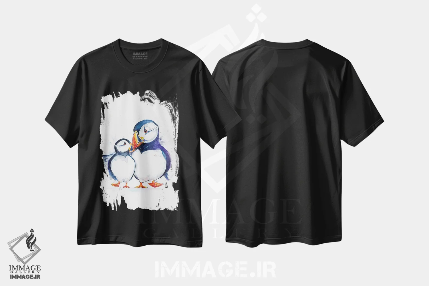 تیشرت مشکی طرح دار – تیشرت حیوانات ,پافین های رژه رو اثر مارک آلانته immage.ir