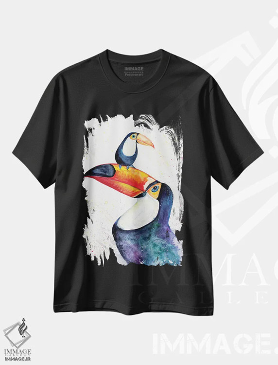 تیشرت مشکی طرح دار – تیشرت فانتزی ,توکان هم می تواند این بازی را انجام دهد اثر مارک آلانته فروشگاه ایماژ