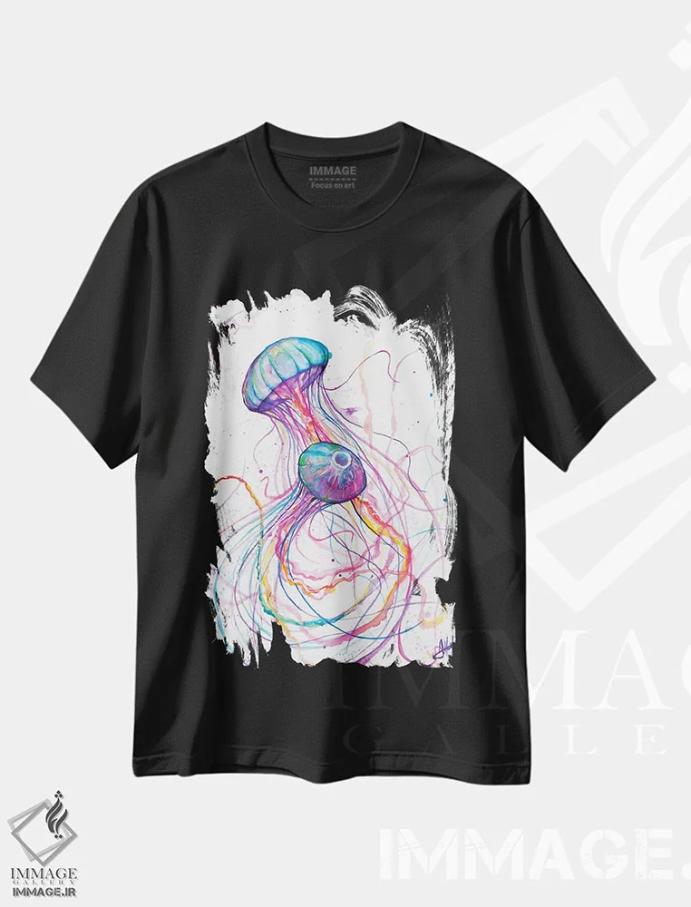 تیشرت مشکی طرح دار – تیشرت طبیعت ,خیلی حسودی اثر مارک آلانته فروشگاه ایماژ