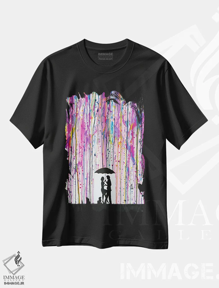 تیشرت مشکی طرح دار – تیشرت هنری ,عشق کودکانه اثر مارک آلانته immage.ir