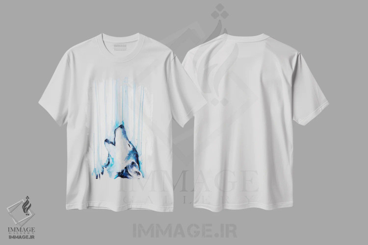 تیشرت سفید طرح دار – تیشرت حیوانات ,زوزه اثر مارک آلانته فروشگاه ایماژ