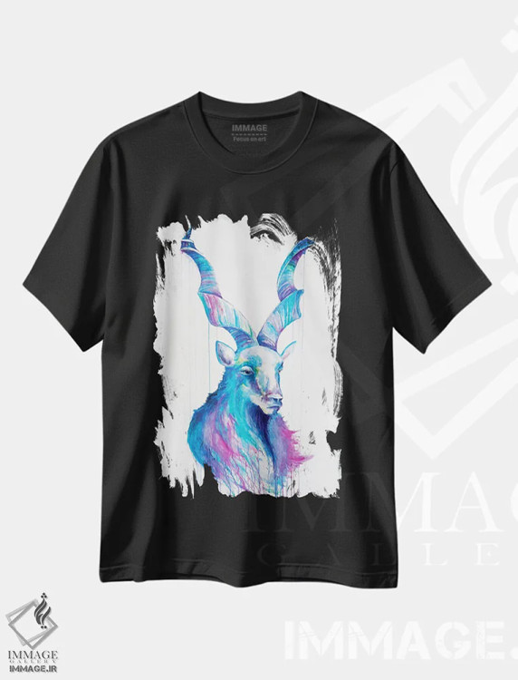 تیشرت مشکی طرح دار – تیشرت حیوانات ,شیرو اثر مارک آلانته immage.ir