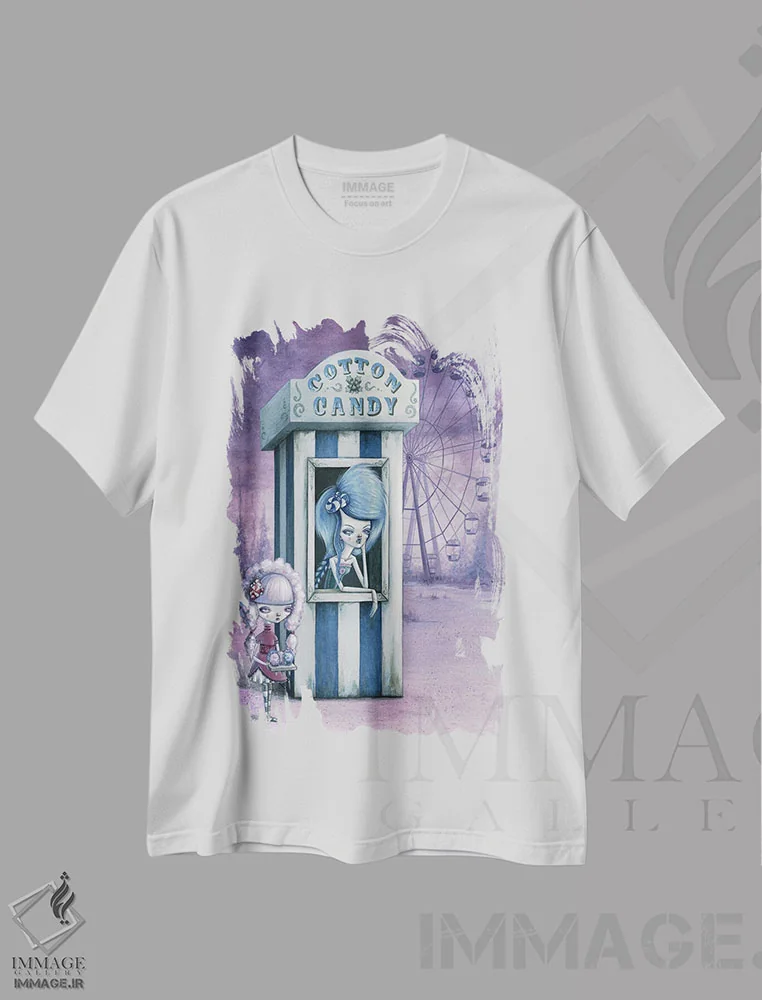 تیشرت سفید طرح دار – تیشرت فانتزی ,پنبه و آب نبات اثر مگان ماژوسکی immage.ir
