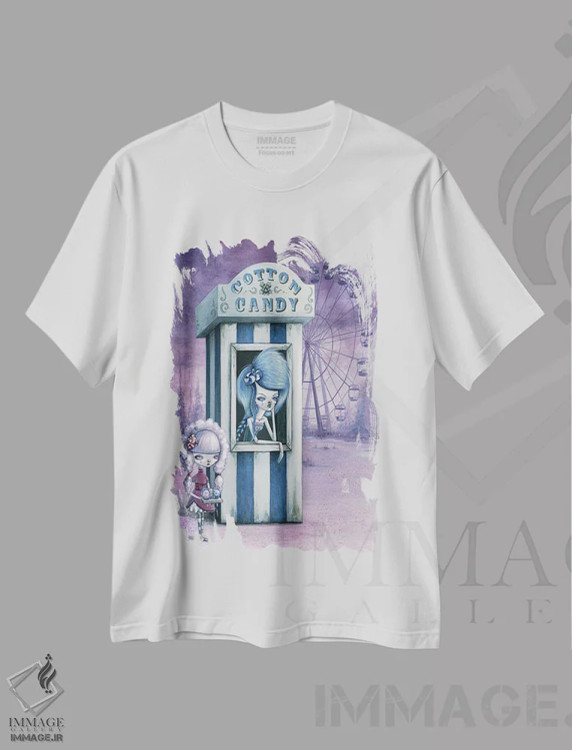 تیشرت سفید طرح دار – تیشرت فانتزی ,پنبه و آب نبات اثر مگان ماژوسکی immage.ir