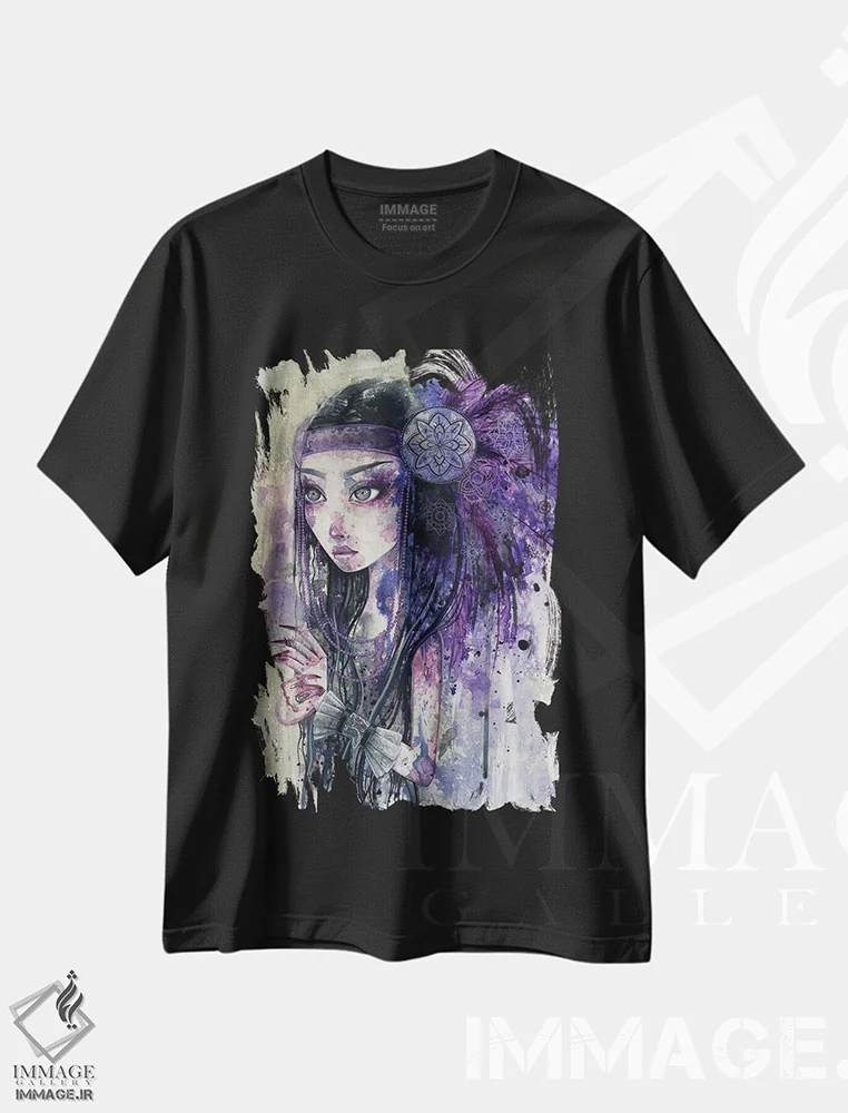تیشرت مشکی طرح دار – تیشرت پرتره زنانه ,اندوه های کهنه اثر مگان ماژوسکی فروشگاه ایماژ