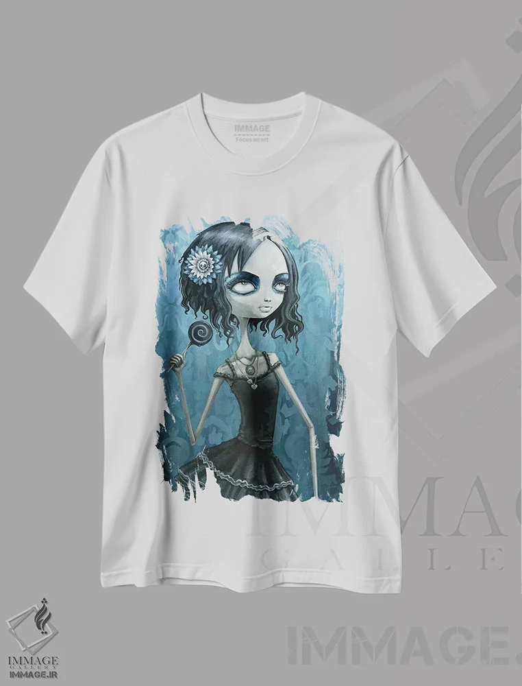 تیشرت سفید طرح دار – تیشرت هنری ,سافایر سیدنی اثر مگان ماژوسکی فروشگاه ایماژ