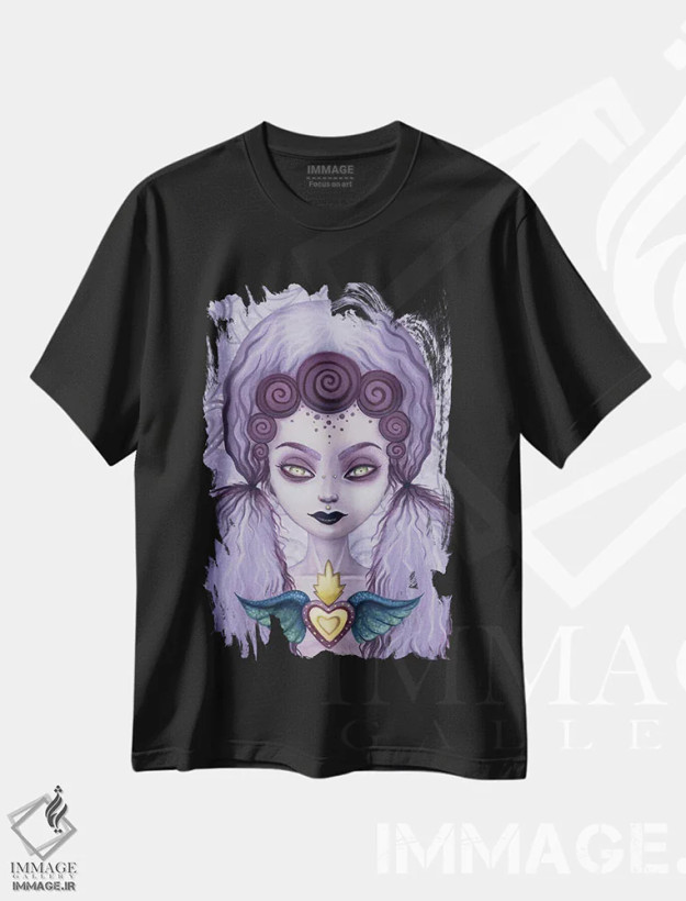 تیشرت مشکی طرح دار – تیشرت پرتره زنانه ,روزا اثر مگان ماژوسکی فروشگاه ایماژ