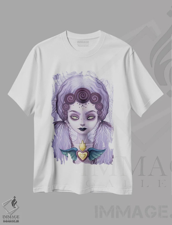 تیشرت سفید طرح دار – تیشرت پرتره زنانه ,روزا اثر مگان ماژوسکی immage.ir