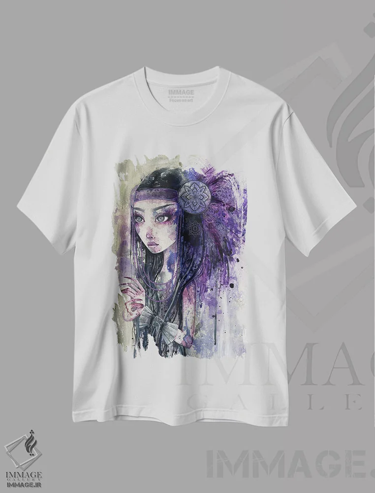 تیشرت سفید طرح دار – تیشرت پرتره زنانه ,اندوه های کهنه اثر مگان ماژوسکی immage.ir