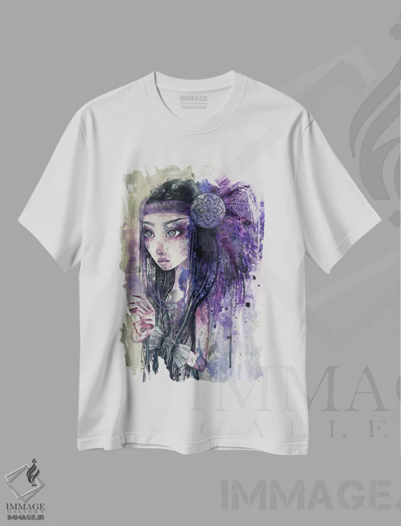 تیشرت سفید طرح دار – تیشرت پرتره زنانه ,اندوه های کهنه اثر مگان ماژوسکی immage.ir