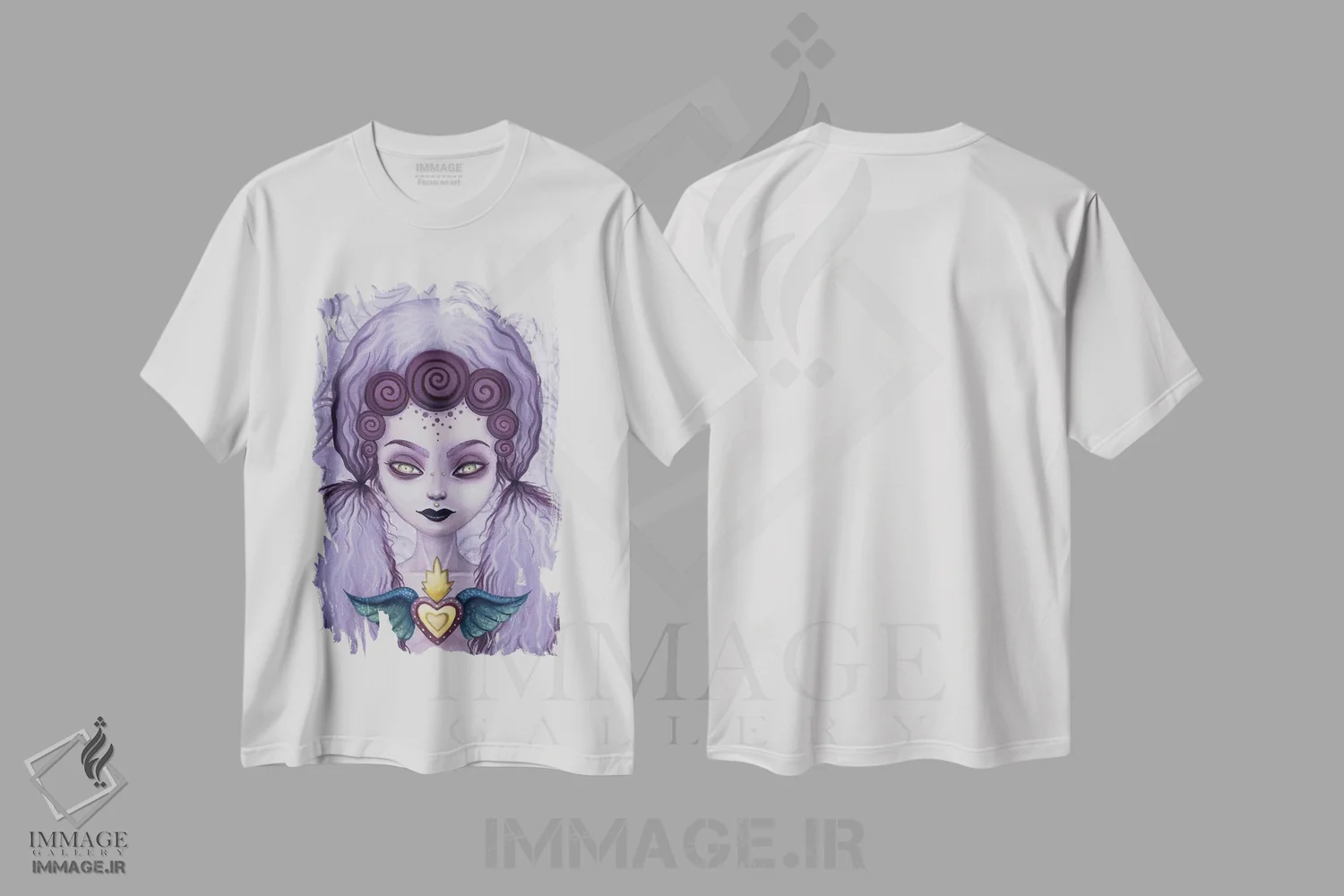 تیشرت سفید طرح دار – تیشرت پرتره زنانه ,روزا اثر مگان ماژوسکی immage.ir