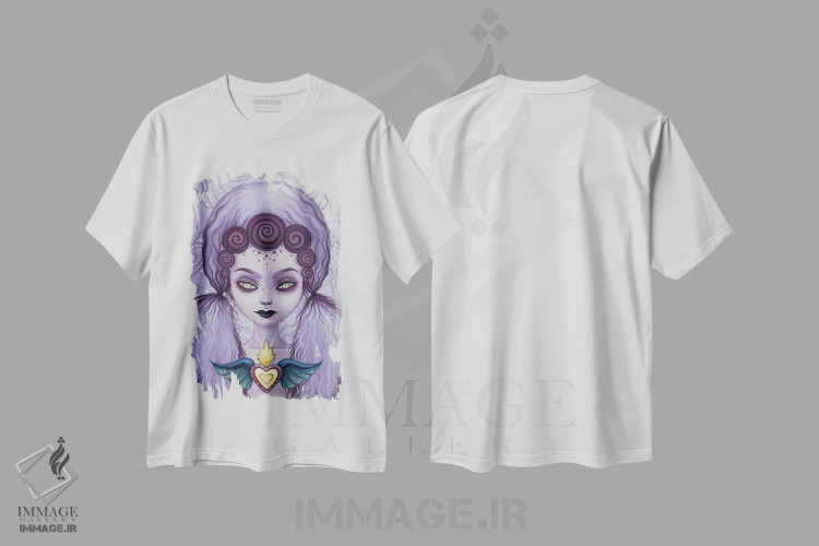 تیشرت سفید طرح دار – تیشرت پرتره زنانه ,روزا اثر مگان ماژوسکی immage.ir