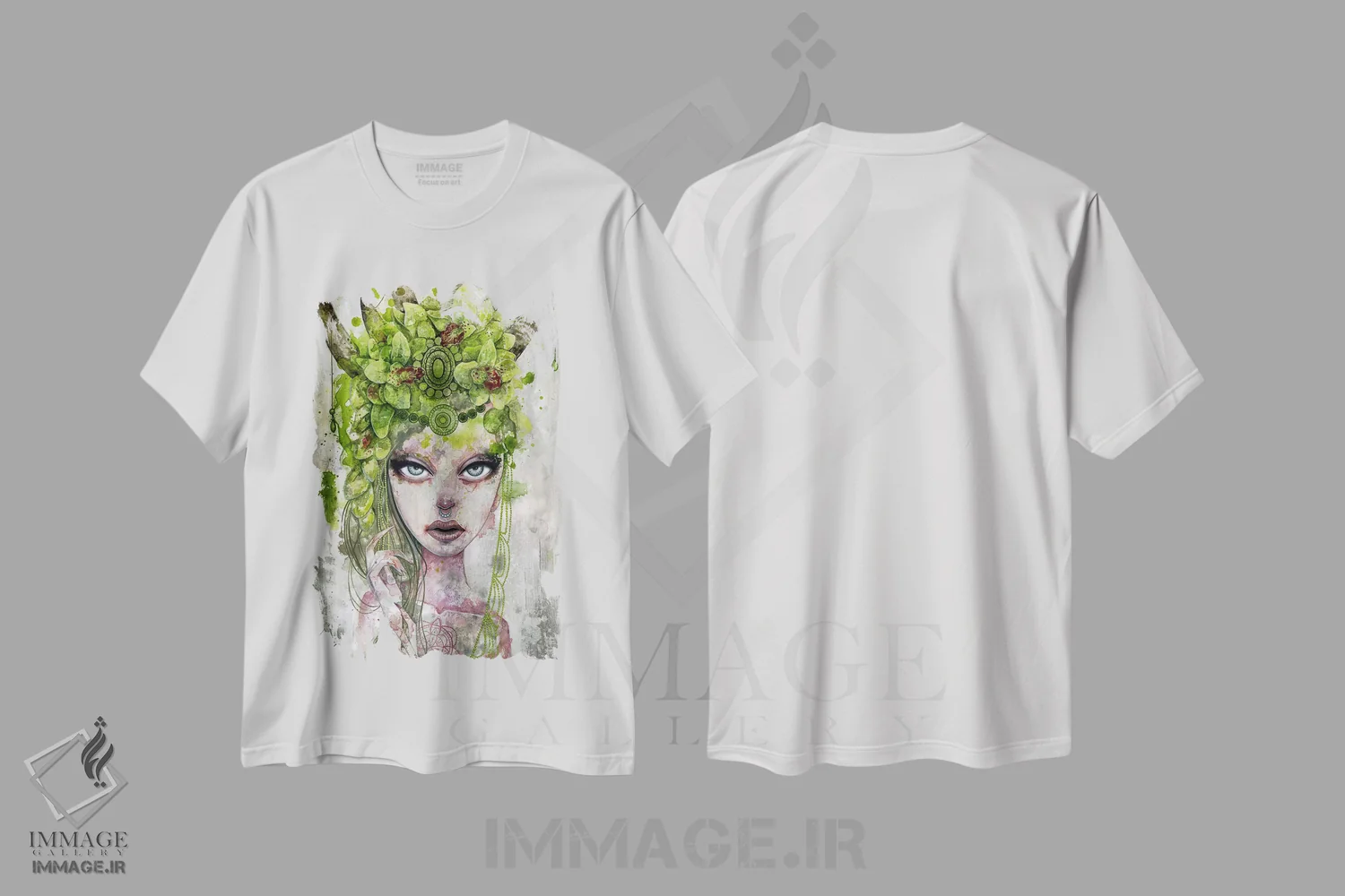 تیشرت سفید طرح دار – تیشرت هنری ,تاج تابستان اثر مگان ماژوسکی immage.ir