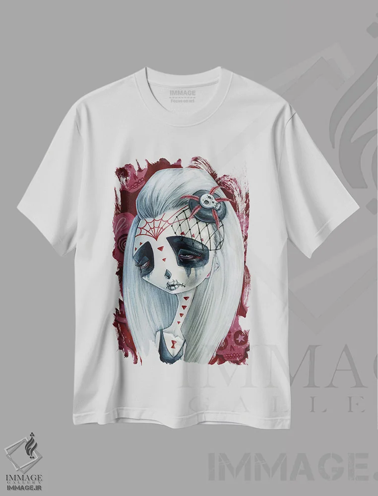 تیشرت سفید طرح دار – تیشرت فانتزی ,بیوه مردگان اثر مگان ماژوسکی فروشگاه ایماژ