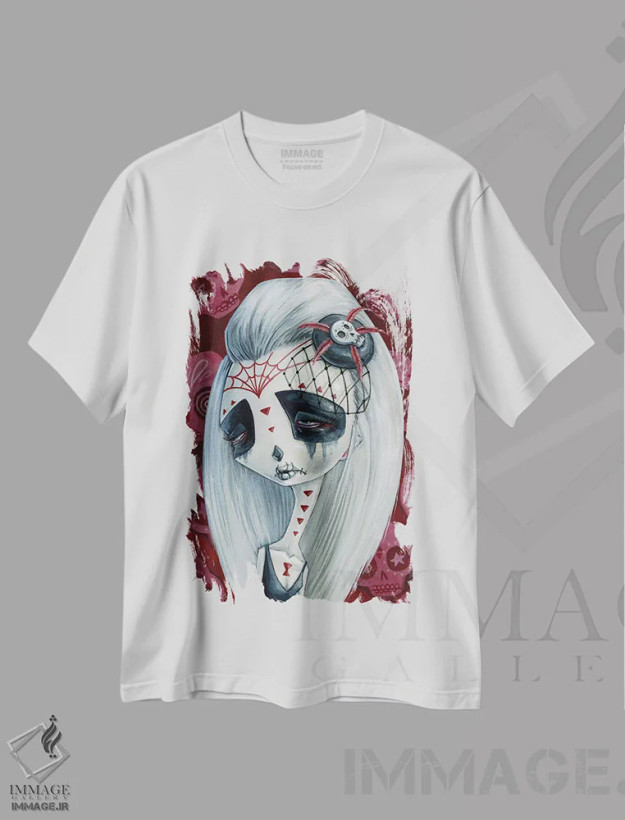 تیشرت سفید طرح دار – تیشرت فانتزی ,بیوه مردگان اثر مگان ماژوسکی فروشگاه ایماژ