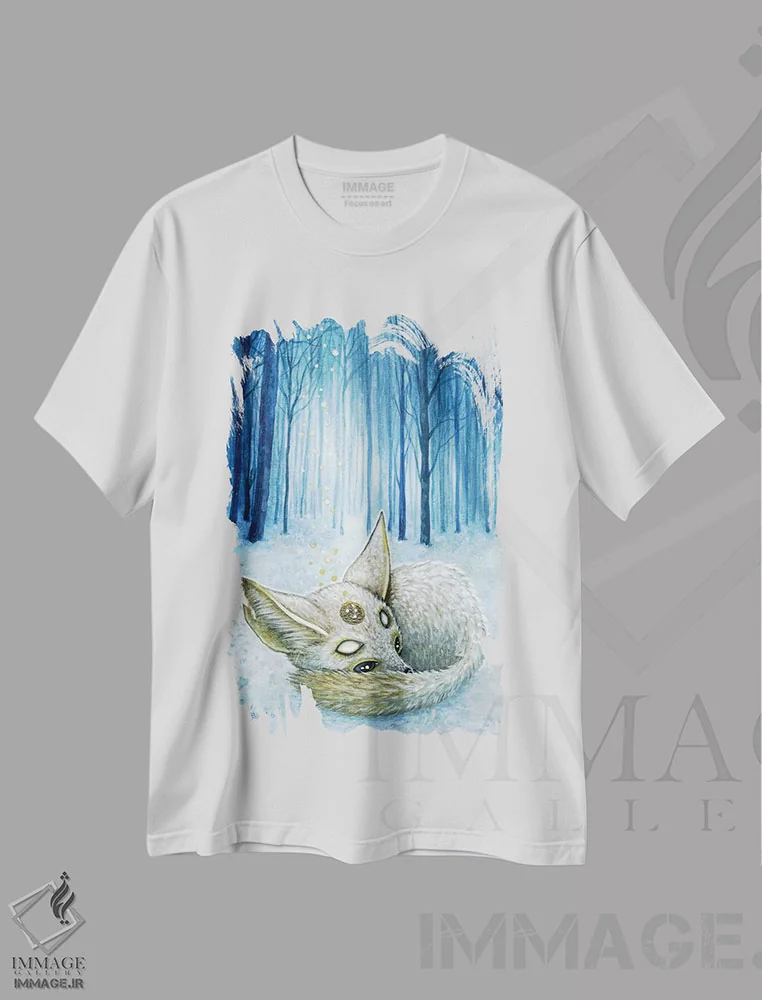 تیشرت سفید طرح دار – تیشرت طبیعت ,ویلی اثر مگان ماژوسکی فروشگاه ایماژ
