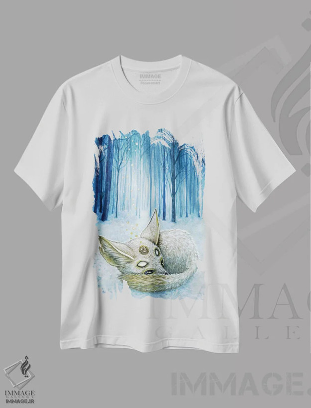 تیشرت سفید طرح دار – تیشرت طبیعت ,ویلی اثر مگان ماژوسکی فروشگاه ایماژ