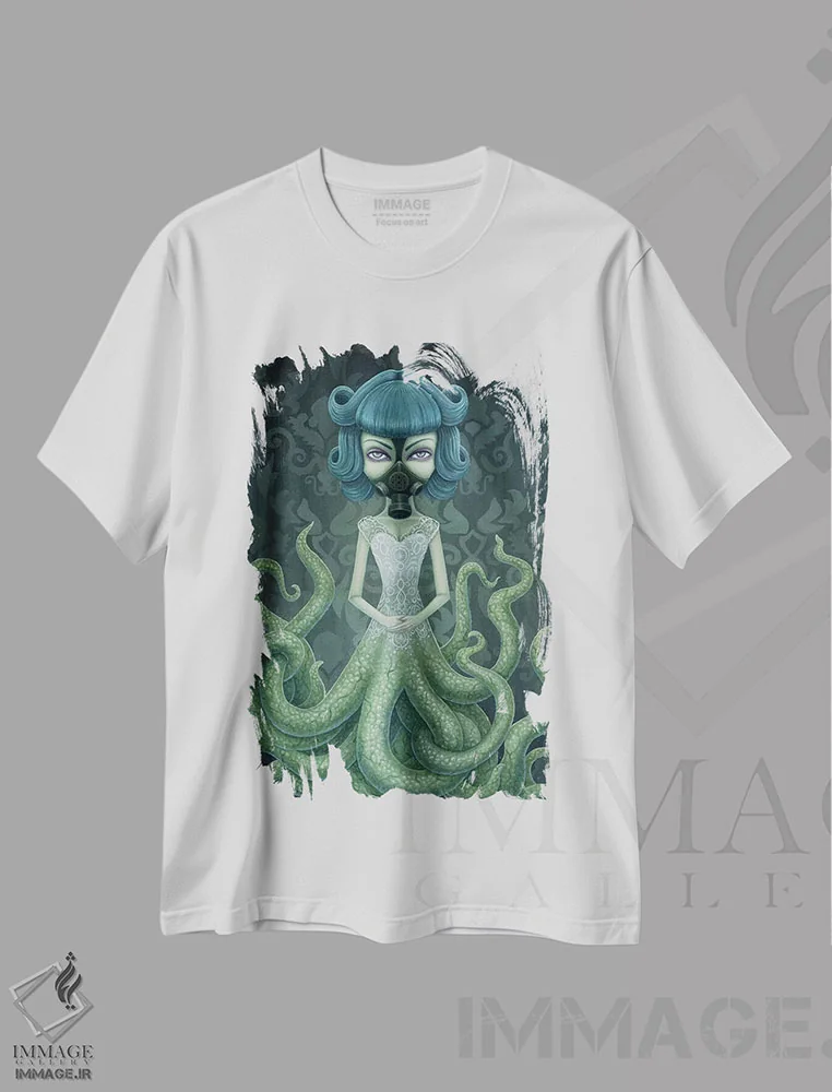 تیشرت سفید طرح دار – تیشرت فانتزی ,اکتاویا اثر مگان ماژوسکی immage.ir