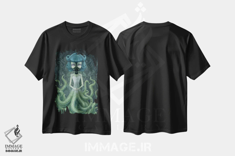 تیشرت مشکی طرح دار – تیشرت فانتزی ,اکتاویا اثر مگان ماژوسکی فروشگاه ایماژ