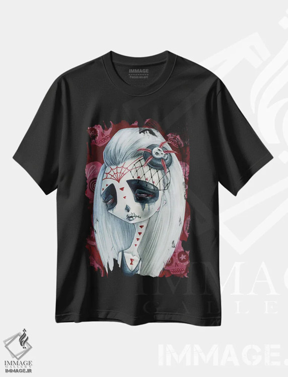 تیشرت مشکی طرح دار – تیشرت فانتزی ,بیوه مردگان اثر مگان ماژوسکی immage.ir