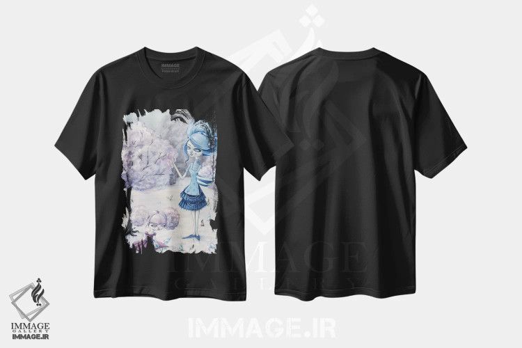 تیشرت مشکی طرح دار – تیشرت طبیعت ,برداشت پشمک اثر مگان ماژوسکی فروشگاه ایماژ