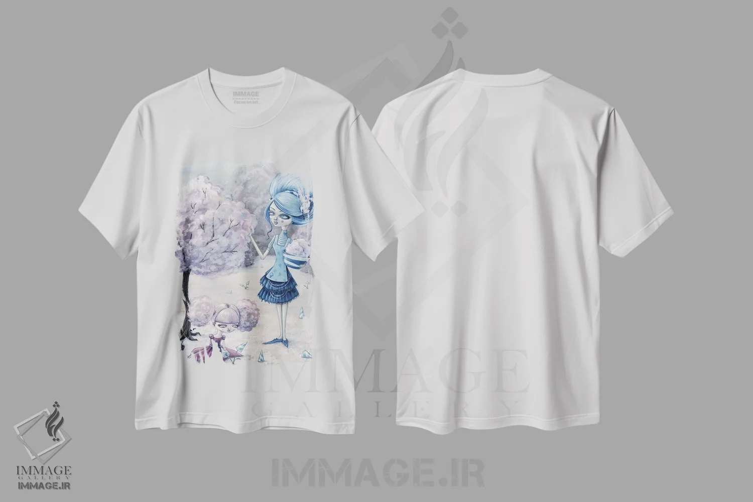 تیشرت سفید طرح دار – تیشرت طبیعت ,برداشت پشمک اثر مگان ماژوسکی immage.ir