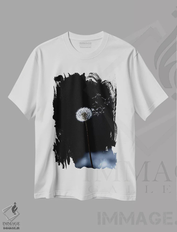 تیشرت سفید طرح دار – تیشرت هنری ,تنها یک وزش باد اثر مارکو کارماسی فروشگاه ایماژ