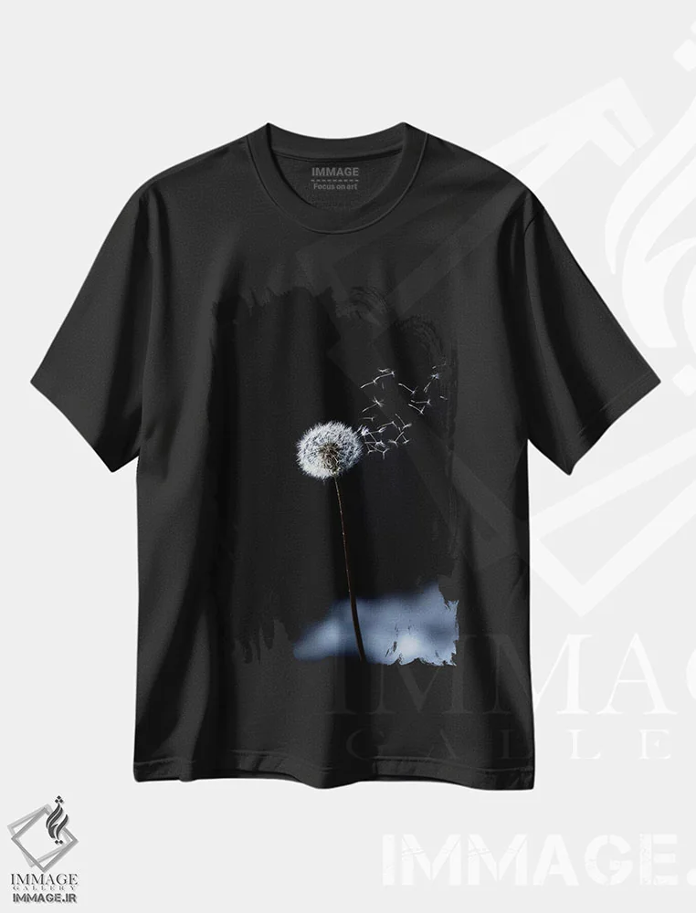 تیشرت مشکی طرح دار – تیشرت هنری ,تنها یک وزش باد اثر مارکو کارماسی immage.ir